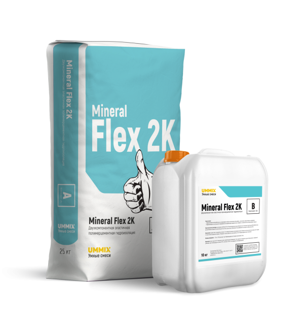 Двухкомпонентная эластичная гидроизоляция Ummix Mineral Flex 2K компонент А (мешок, 25 кг)